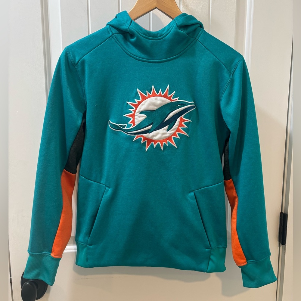 NFL Youth Miami Dolphins Sweatshirt Size Large 14 16 Embroidered